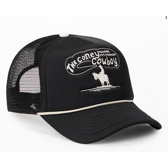 Coney Island Picnic Cowboy Trucker Hat, Western, Black Mesh Snapback, Unisex - Picture 1 of 3